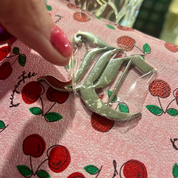 New Juicy Couture Pink Red Cherry Clutch Cosmetic Bag Cute Storage Coquette - Picture 6 of 17